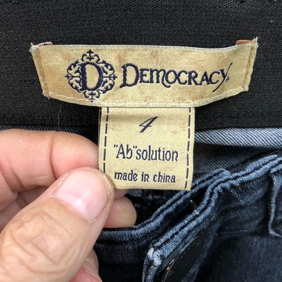 Democracy Womens Jeans Size 4 "Ab"solution Slimming Skinny Blue Denim Dark Wash - Picture 8 of 12